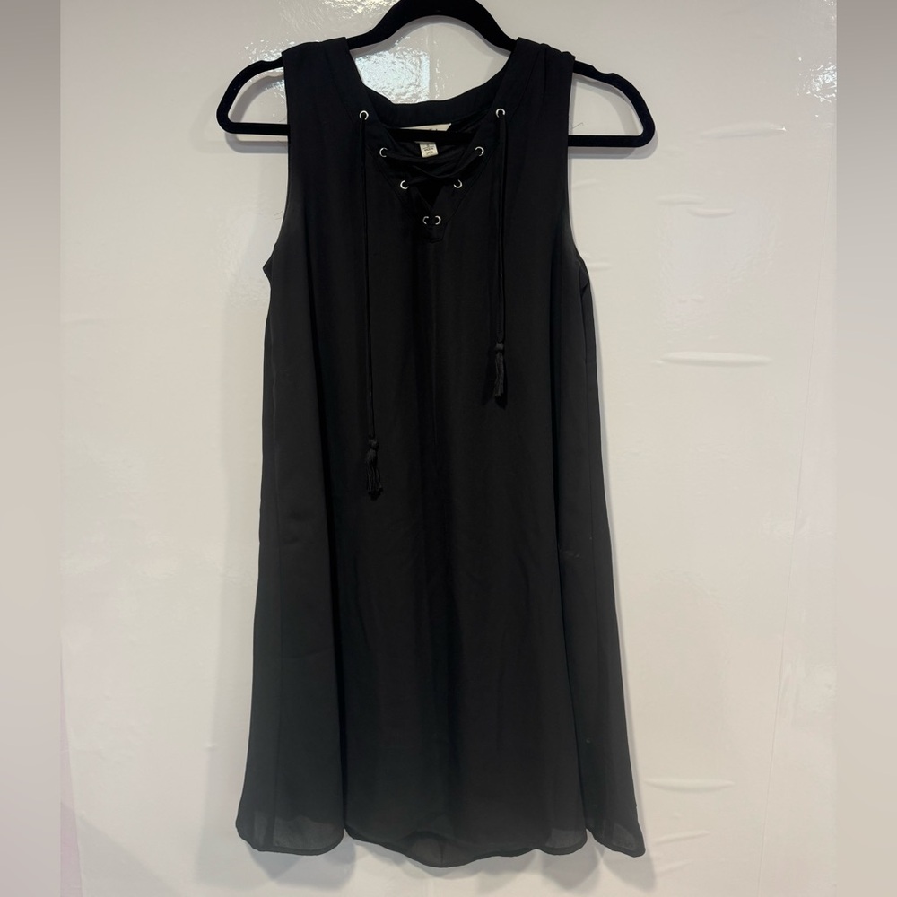 Black tie front shift‎ tank top dress from Krazy Kat